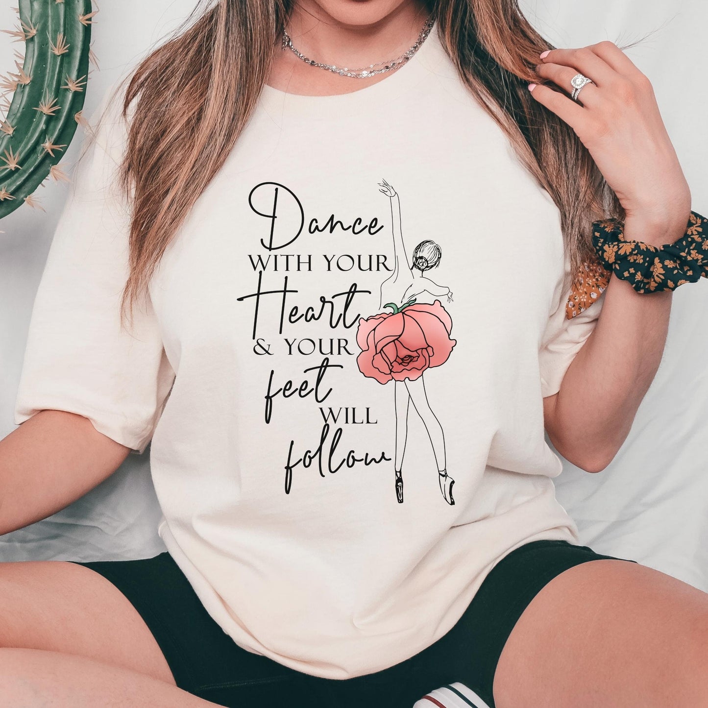 Ballet Shirt, Ballet Teacher, Dance Shirts For Women Girls, Dance With Your Heart Tee, Ballerina Shirt, Gift For Dancer, Dance Crew, Dancer