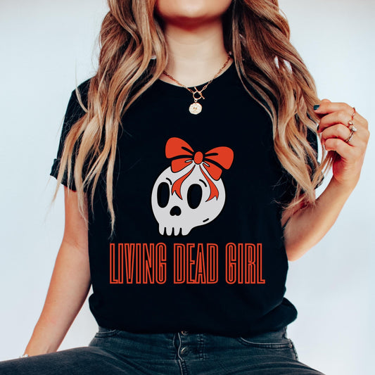 Living Dead Girl Kawaii Skull Tee Gothic Horror Fashion Minimalist Macabre Top Alternative Witchy Shirt Gothic Goth Girl Tshirt Skull Shirt