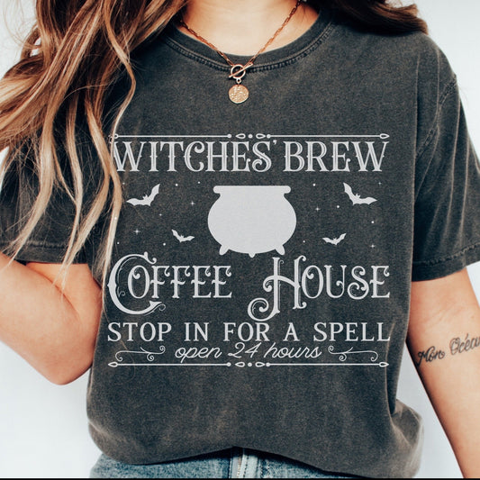 Witches Brew Shirt Comfort Colors Halloween TShirt for Coffee Lovers Witchy Vibes Halloween Coffee Spooky Season Witchy Woman Salem Witches