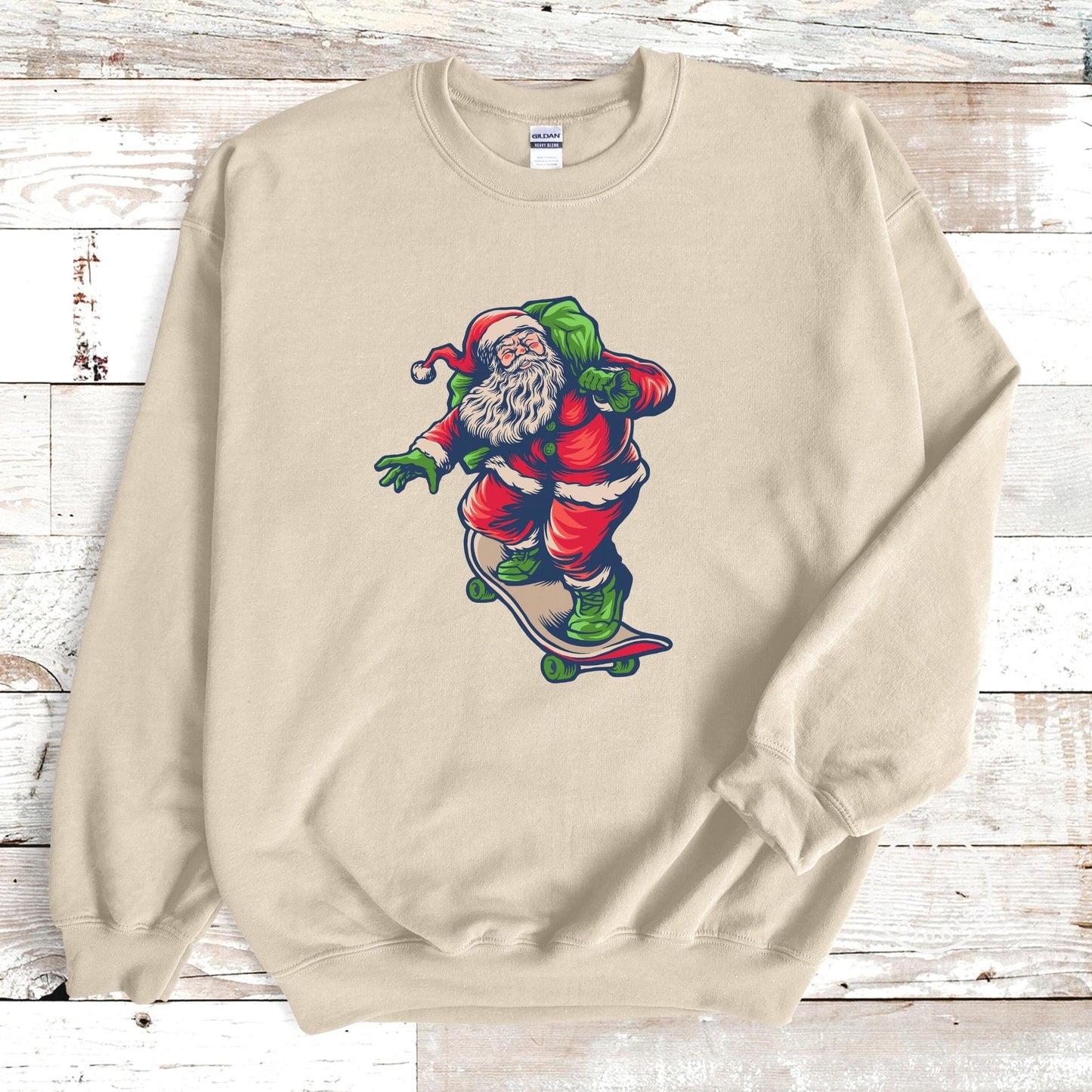 Skater Sweatshirt Christmas Skateboarder Gift for Him Boyfriend Christmas Skateboarding Santa Sweater Funny Santa Sweatshirt Skater Shirt