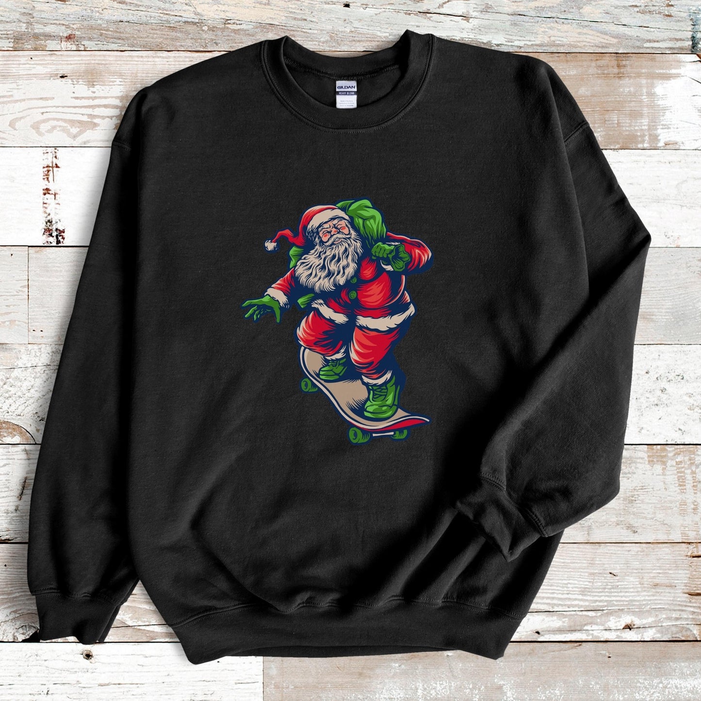 Skater Sweatshirt Christmas Skateboarder Gift for Him Boyfriend Christmas Skateboarding Santa Sweater Funny Santa Sweatshirt Skater Shirt