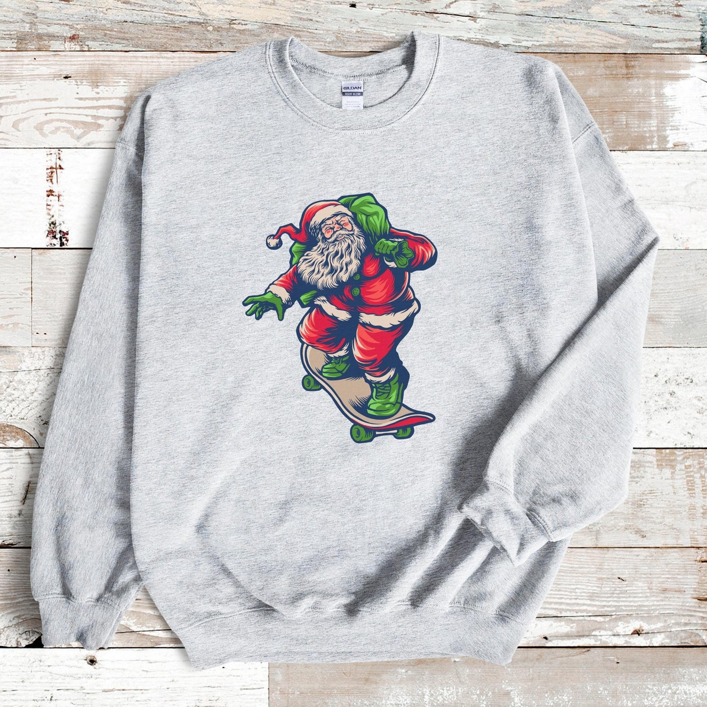 Skater Sweatshirt Christmas Skateboarder Gift for Him Boyfriend Christmas Skateboarding Santa Sweater Funny Santa Sweatshirt Skater Shirt