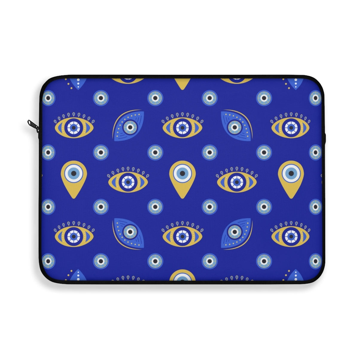 Evil Eye Laptop Sleeve, Greek Evil Eye Gift, Mystical Zippered Laptop Case, Blue Evil Eye Pouch, Macbook Sleeve 12 13 15 Dell Soft Sleeve