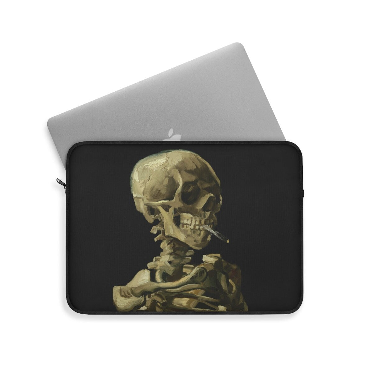 Van Gogh Laptop Case, Skull Laptop Sleeve, Smoking Skeleton Vincent Van Gogh Laptop Sleeve, Artsy Gifts, Macbook 12 13 15 inch Case Sleeve