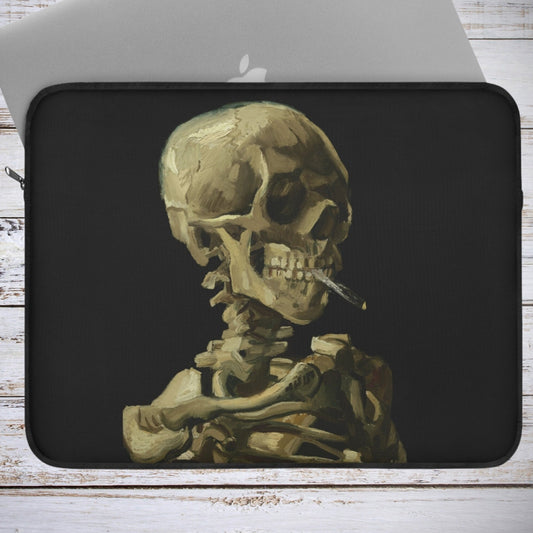 Van Gogh Laptop Case, Skull Laptop Sleeve, Smoking Skeleton Vincent Van Gogh Laptop Sleeve, Artsy Gifts, Macbook 12 13 15 inch Case Sleeve