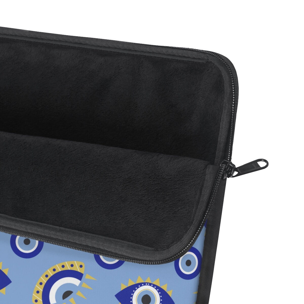 Evil Eye Laptop Sleeve, Greek Evil Eye Gift, Mystical Zippered Laptop Case, Blue Evil Eye Pouch, Macbook Sleeve 12 13 15 Dell Soft Sleeve