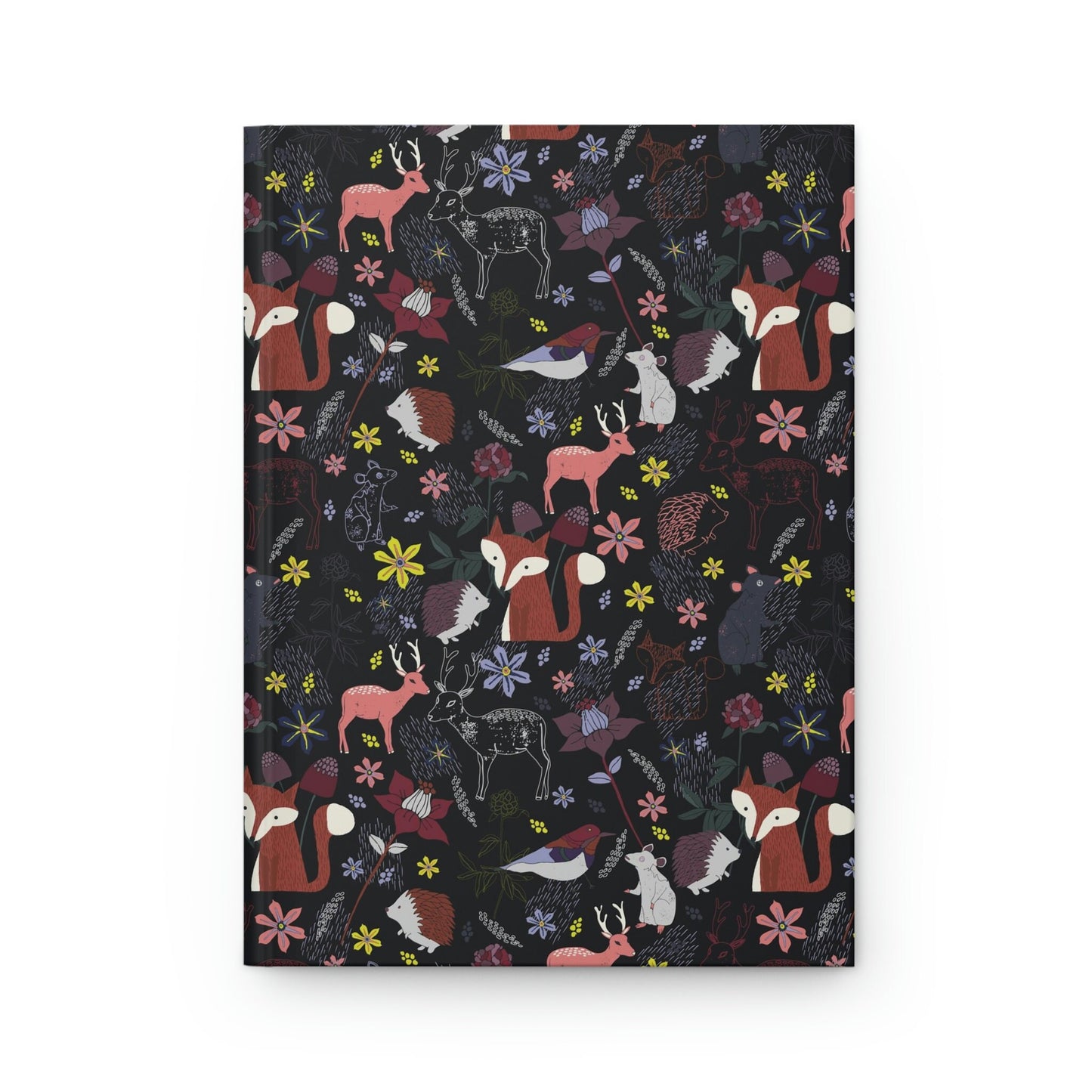 Woodland Forest Cottagecore Hardcover Journal, Dark Academia Diary, Cottagecore Notebook Gift, Lined Journal for Women Dark Forest Animals