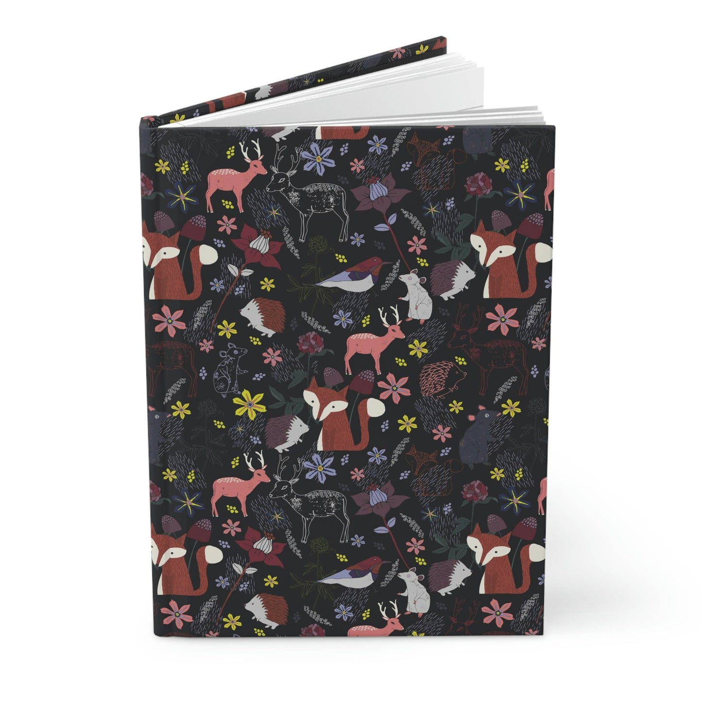 Woodland Forest Cottagecore Hardcover Journal, Dark Academia Diary, Cottagecore Notebook Gift, Lined Journal for Women Dark Forest Animals