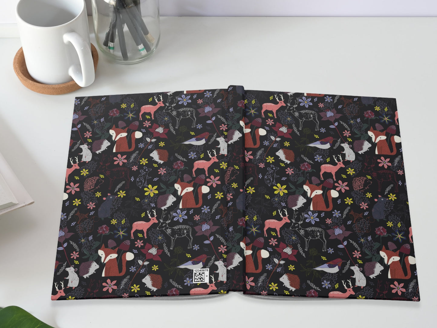 Woodland Forest Cottagecore Hardcover Journal, Dark Academia Diary, Cottagecore Notebook Gift, Lined Journal for Women Dark Forest Animals