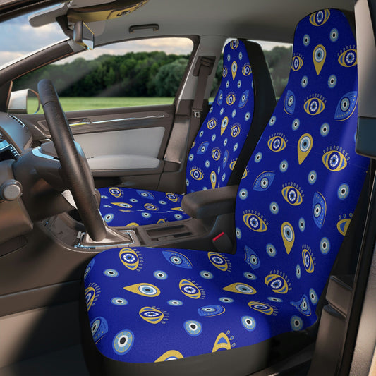 Evil Eye Car Seat Covers Greek Evil Eye Gift Mystical Protective Seat Covers Blue Gold Evil Eye Greek Gifts for Protection New Driver Gift