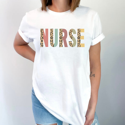 Leopard Nurse Shirt, Gift for Nurse, Nurse t-shirt for Women, RN Gifts, RN Graduation Gift, RN Student Tee, Cute Lpn Nurse T Shirt, Na Gifts