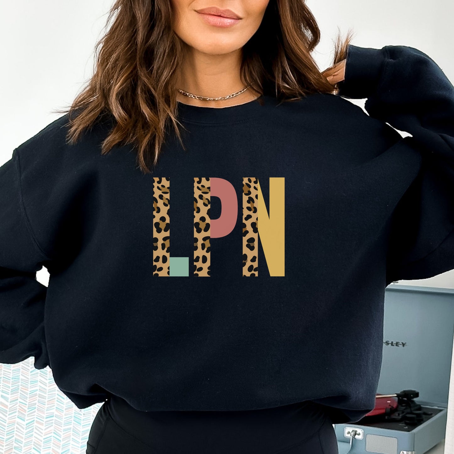LPN Sweatshirt, Leopard Nurse Sweater, LPN gift, Gift for Nurse, Nurses Appreciation Week Gift, Leopard LPN Crewneck, Lpn Student Gift