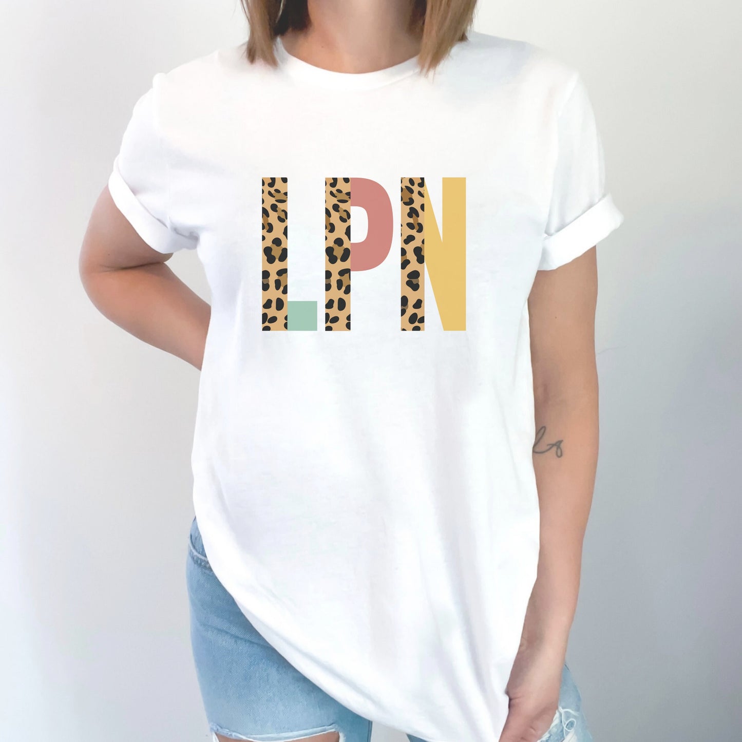 LPN Shirt, Leopard Nurse TShirt, LPN Nurses Week Appreciation Gift, Leopard LPN Tshirt, LPN Student cute gift, Unisex Nursing Shirts