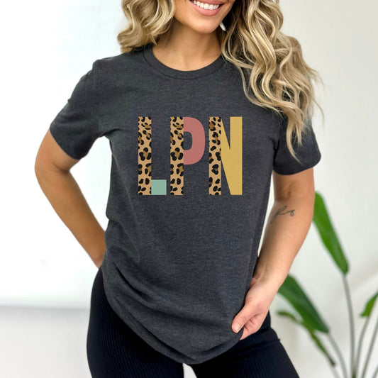 LPN Shirt, Leopard Nurse TShirt, LPN Nurses Week Appreciation Gift, Leopard LPN Tshirt, LPN Student cute gift, Unisex Nursing Shirts
