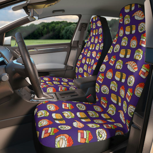 Sushi Car Seat Covers Gift for Sushi Lover Vehicle Seat Protector Accessories Funny Sushi Art Front Car Seat Covers for Chefs Cook