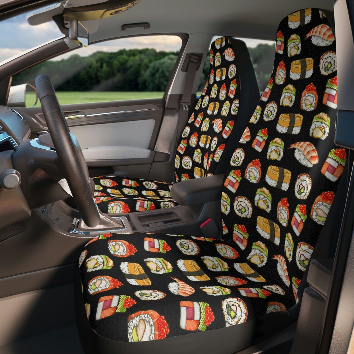 Sushi Car Seat Covers Gift for Sushi Lover Vehicle Seat Protector Accessories Funny Sushi Art Front Car Seat Covers for Chefs Cook