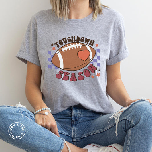 Retro Game Day Shirt Football TShirt Touchdown Season Cute Womens Football T Shirt Football Season Tee Tailgate Clothes Football Mom Outfit