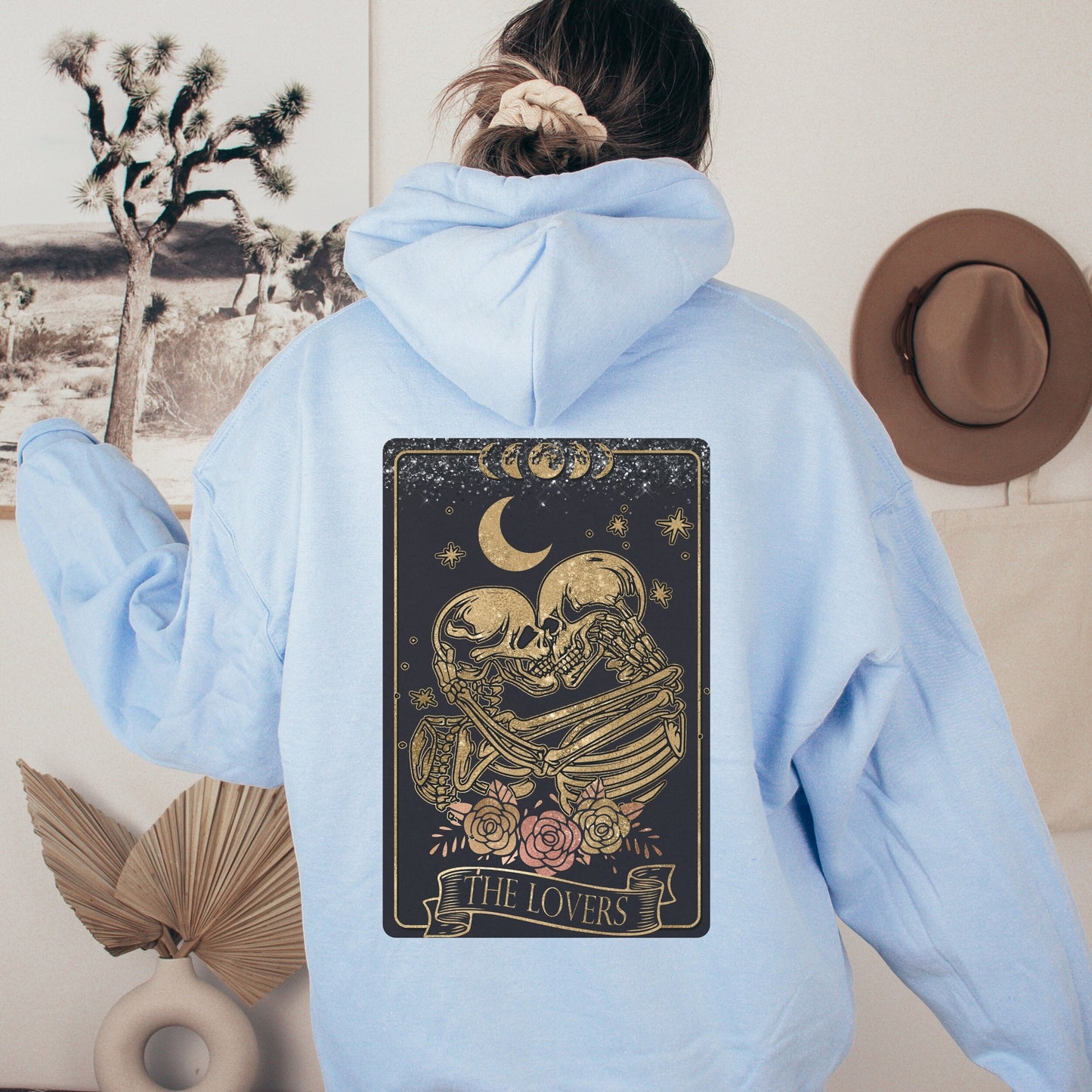 The Lovers Tarot Hoodie, Emo Hoodies, Tarot Card Hoodie, Skelton Tarot, Witchy Gifts, Dark Academia Emo, Mystic Hoodie, Witchy Clothing