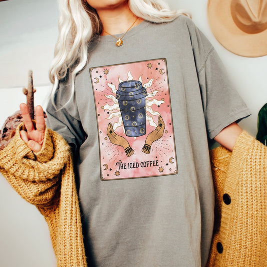 Tarot Card Shirt, Comfort Colors ®, Mystical Tarot Tee, Vintage Witchy TShirt, Witchy Woman, Coffee Tarot T Shirt, Celestial TShirt Tee