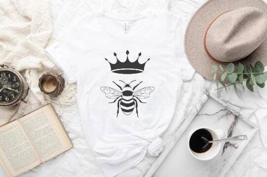 Queen Bee Bella+Canvas T-Shirt - Women's Clothing - White Tshirt