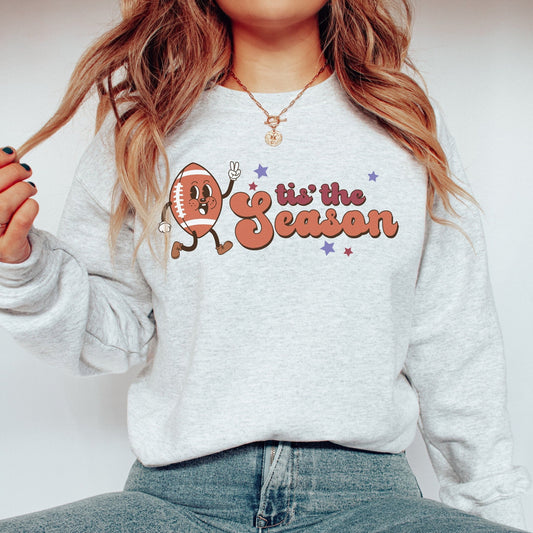 Retro Football Season Sweatshirt Tis The Season Football Sweatshirt Football Mom Sweatshirt Game Day Football Tailgate Clothes Sunday Night