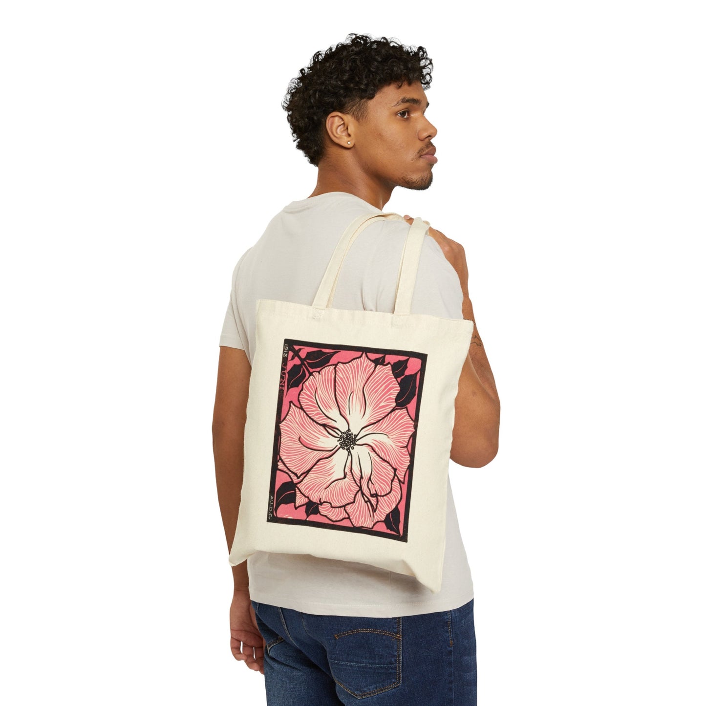 Floral Tote Bag Julie de Graag Tote Vintage Print Flower Cotton Canvas Tote Bag Artsy Tote Bag Botanical Print Wildflower Tote Bag Teacher