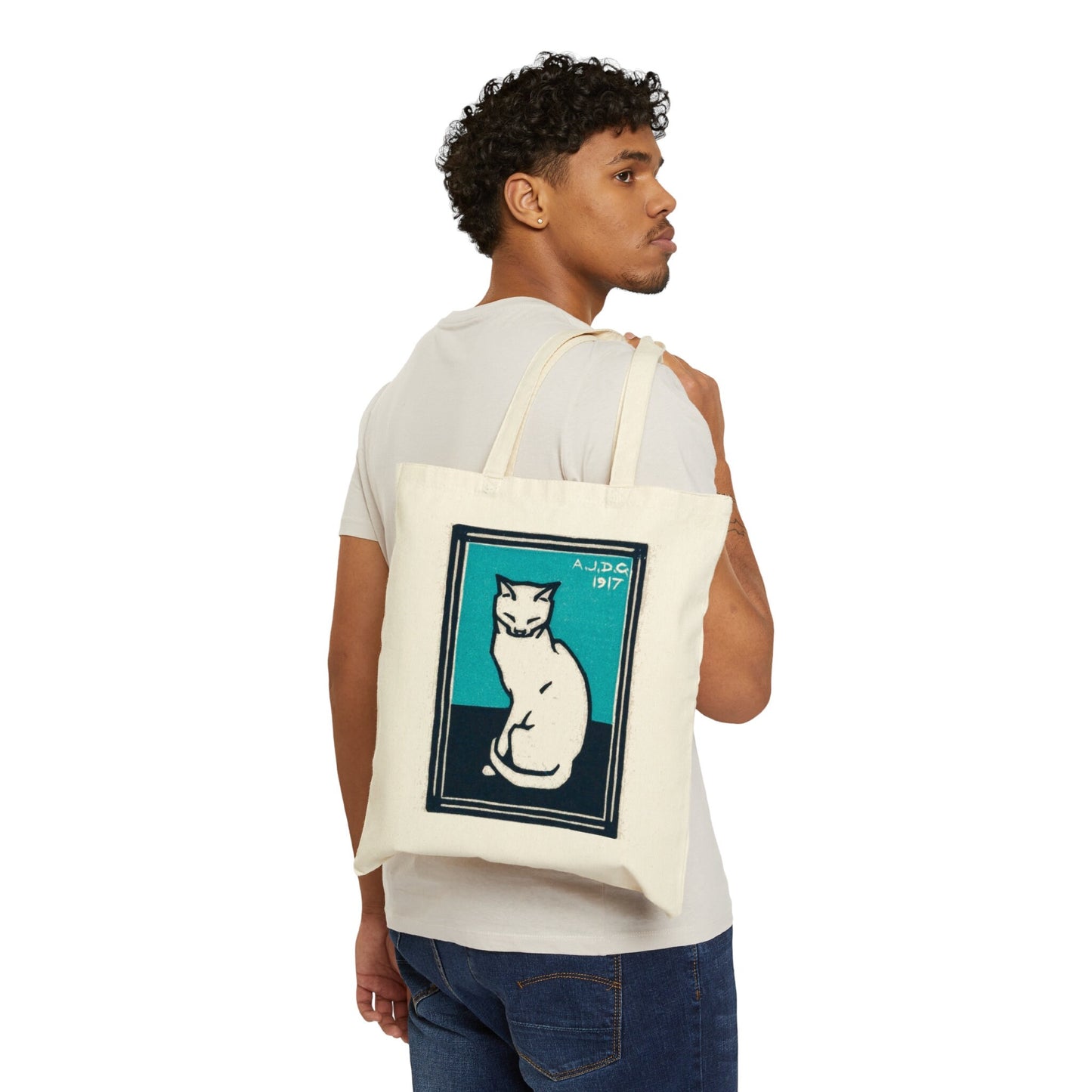 Cat Tote Bag Aesthetic Cat Shoulder Bag Artsy Tote Bag Sitting Cat Julie de Graag Cat Art Bag Cat Bag Aesthetic Tote Bag Cat Art Bag Kitty