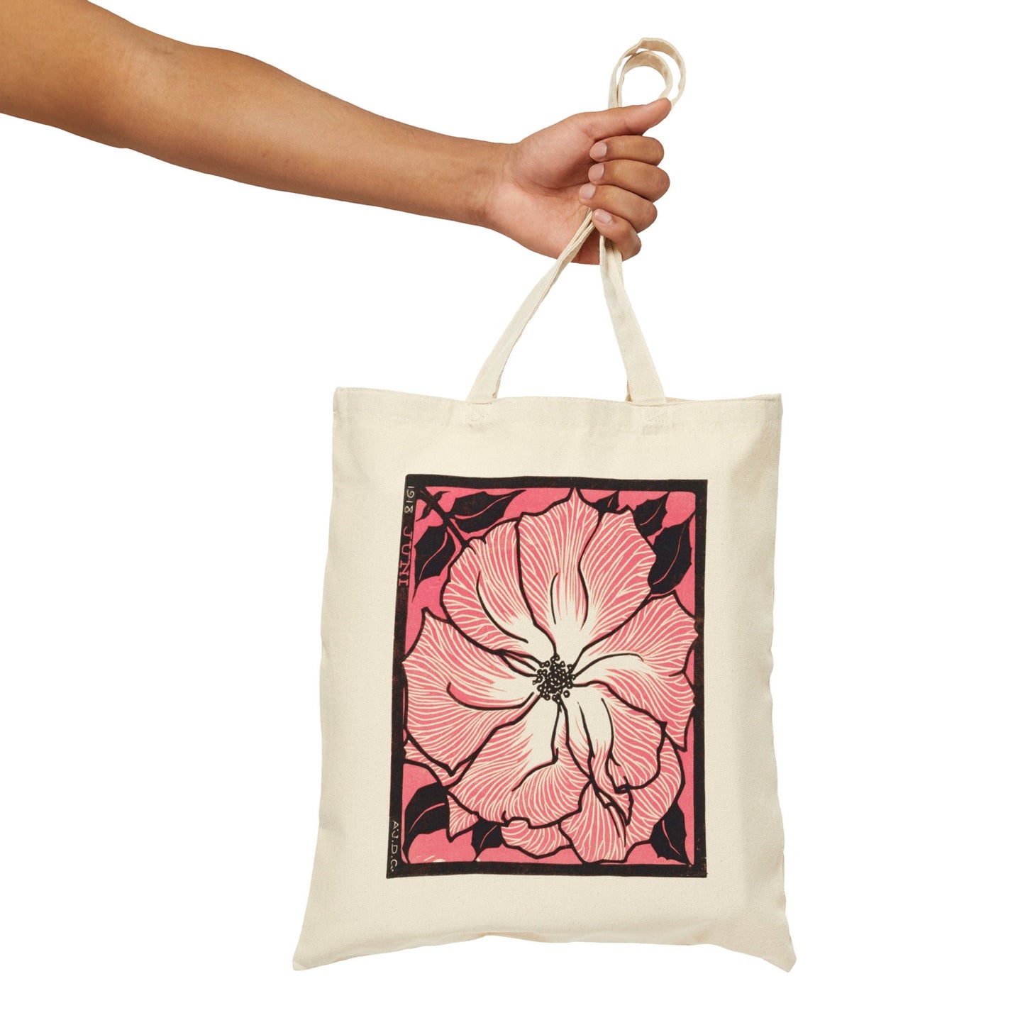 Floral Tote Bag Julie de Graag Tote Vintage Print Flower Cotton Canvas Tote Bag Artsy Tote Bag Botanical Print Wildflower Tote Bag Teacher