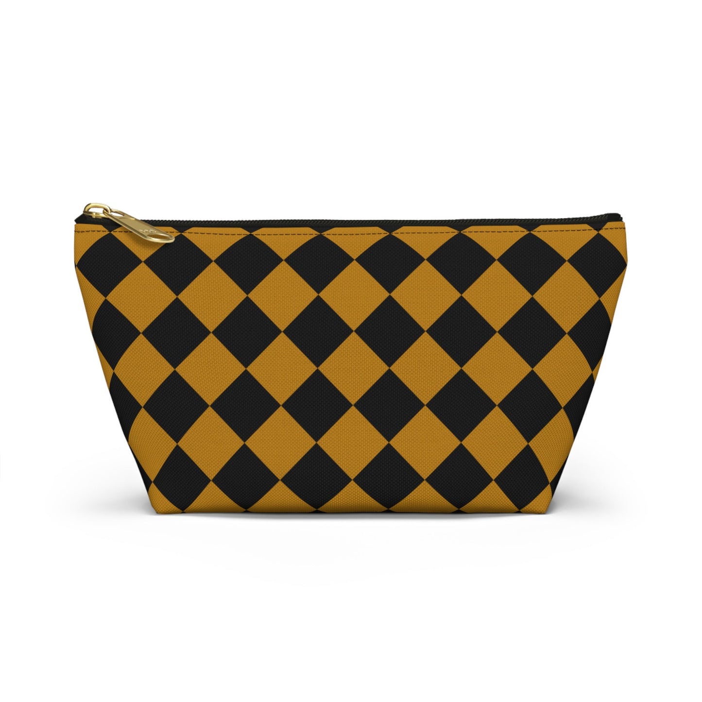 Checkered Makeup Bag Yellow Cosmetic Case, Cosmetic Travel Bag, Makeup Toiletry Bag Women, Checkered Makeup Accessory Tote, Makeup Lover