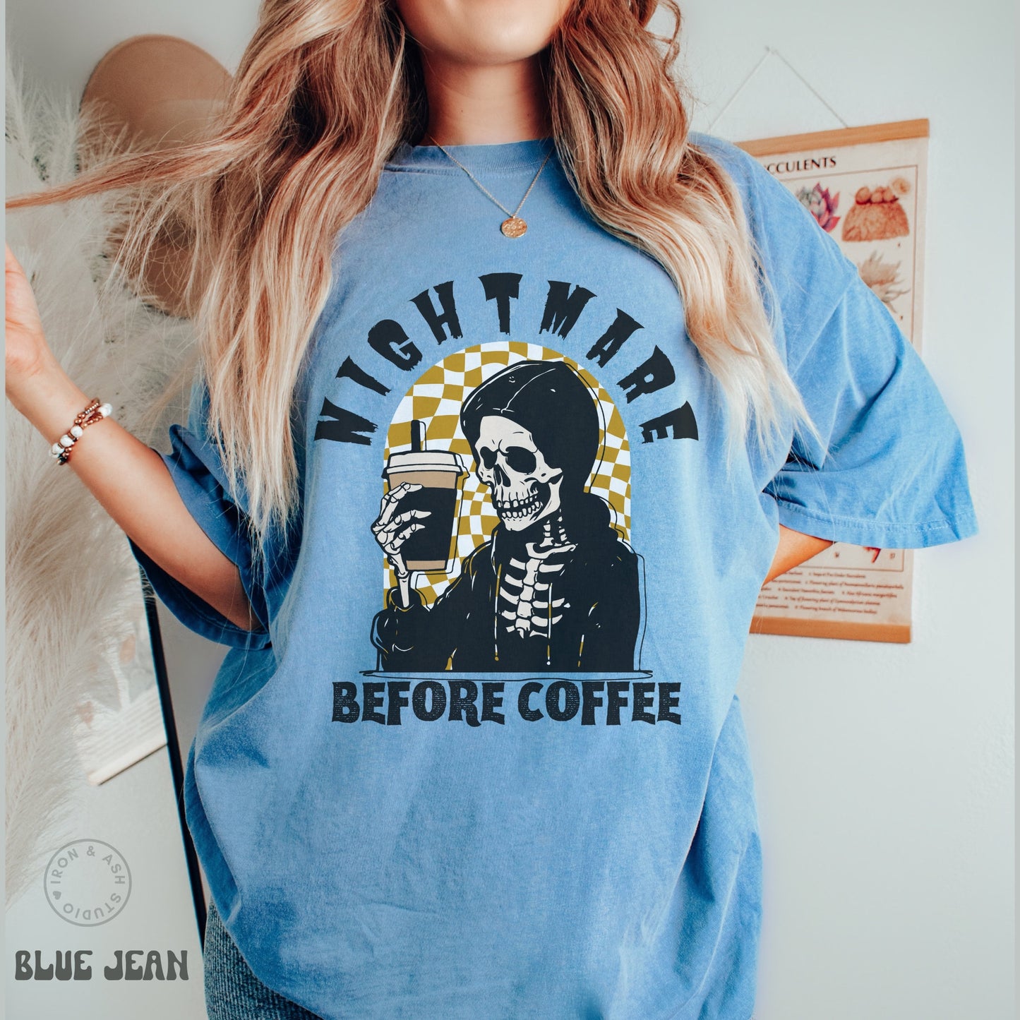 Funny Coffee Shirts Fall Coffee Shirt Comfort Colors Coffee Skeleton TShirt Funny Halloween Skeleton Coffee T Shirt Nightmare Before Coffee