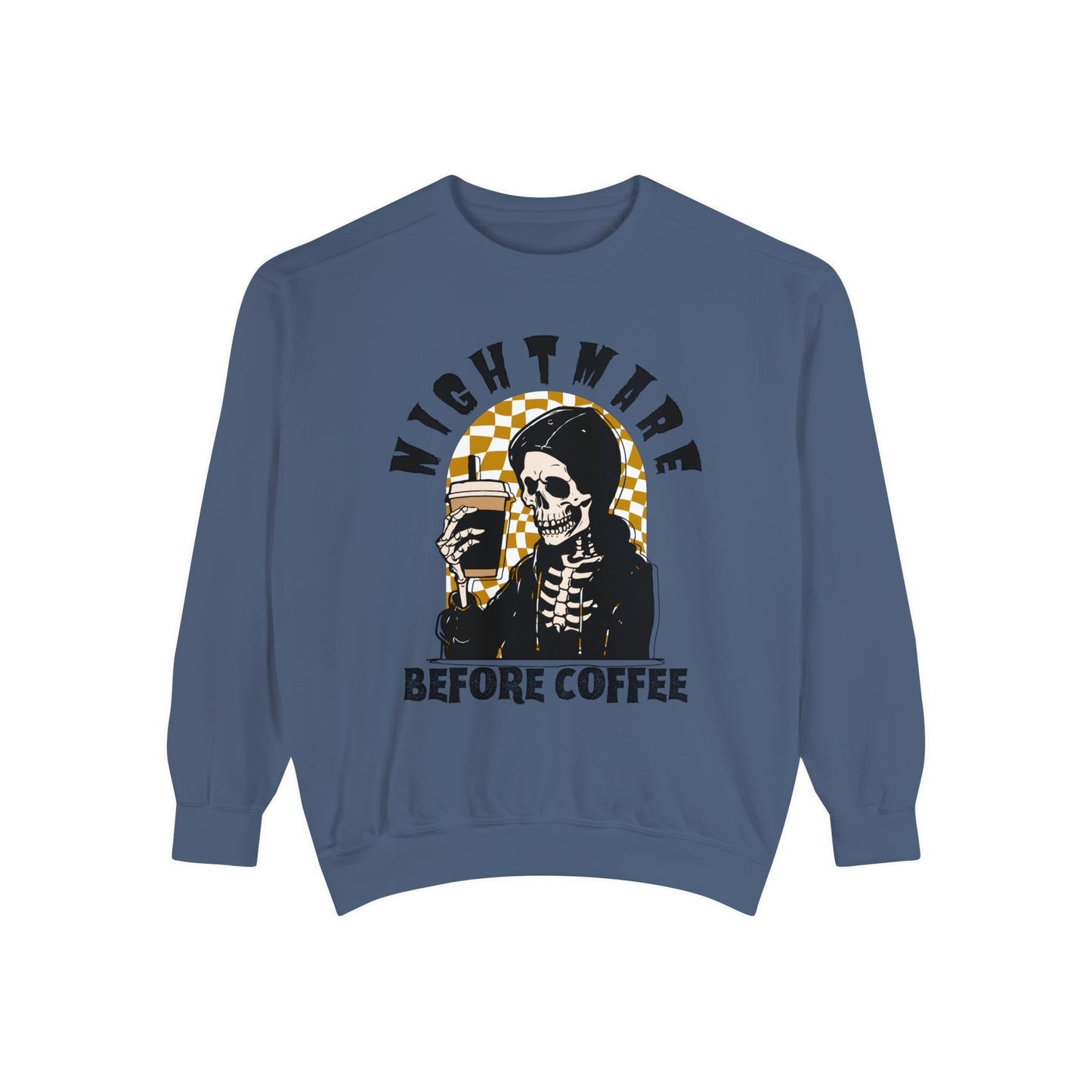 Nightmare Before Coffee Sweatshirt Comfort Colors Sweatshirt Women Skeleton Sweatshirt Coffee Skeleton Shirt Fall Coffee Crewneck Halloween