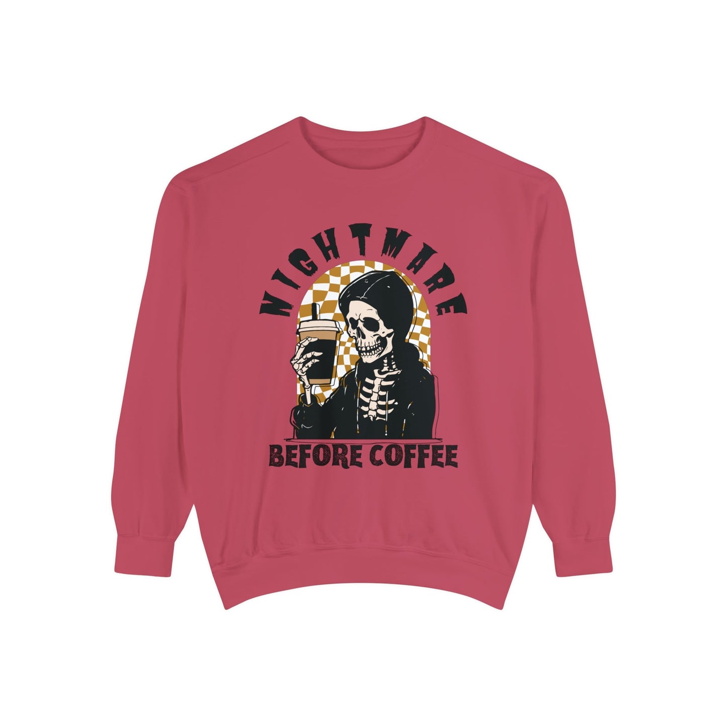 Nightmare Before Coffee Sweatshirt Comfort Colors Sweatshirt Women Skeleton Sweatshirt Coffee Skeleton Shirt Fall Coffee Crewneck Halloween
