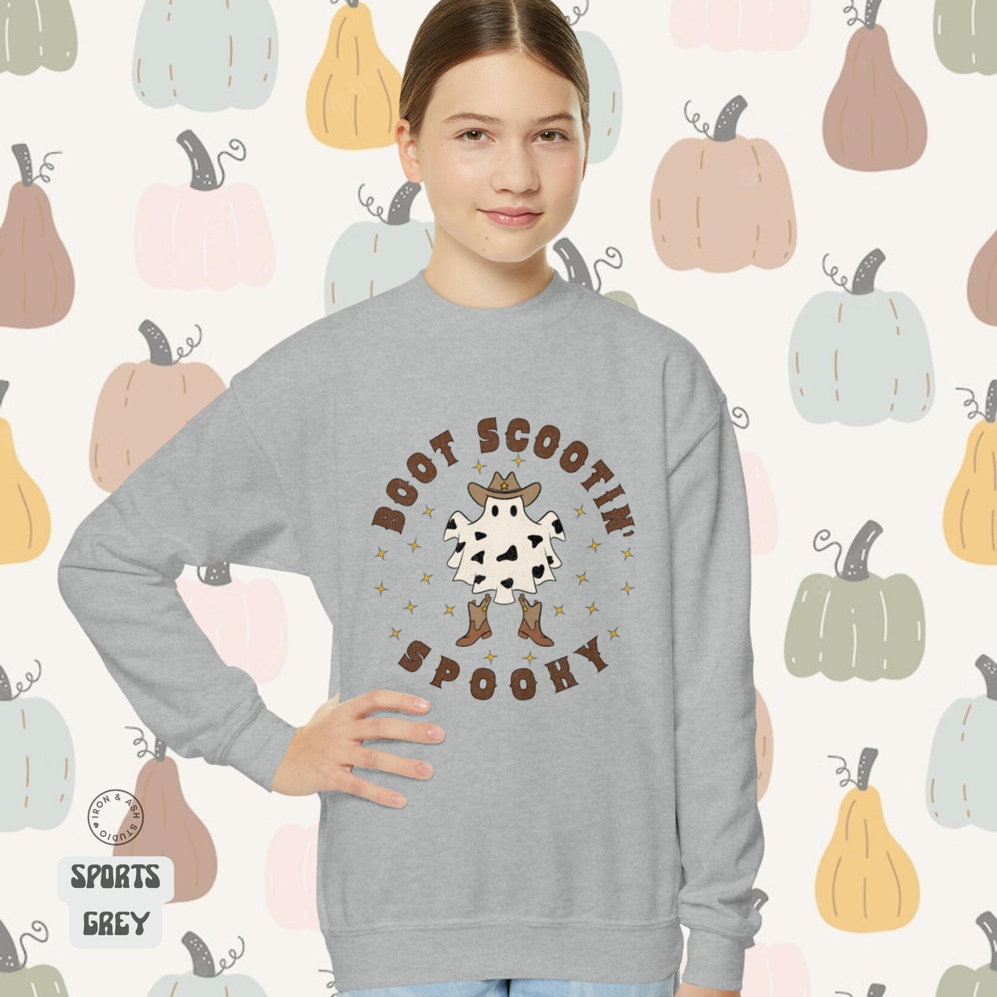 Western Ghost Sweatshirt, Boot Scootin Spooky Shirt, Cowgirl Ghost Sweatshirt, Ghost Crewneck Sweatshirt, Cute Fall Western Sweater Women