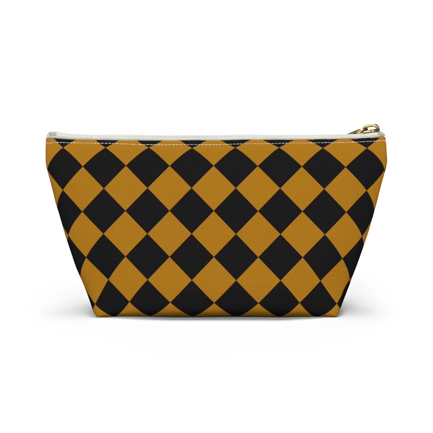 Checkered Makeup Bag Yellow Cosmetic Case, Cosmetic Travel Bag, Makeup Toiletry Bag Women, Checkered Makeup Accessory Tote, Makeup Lover