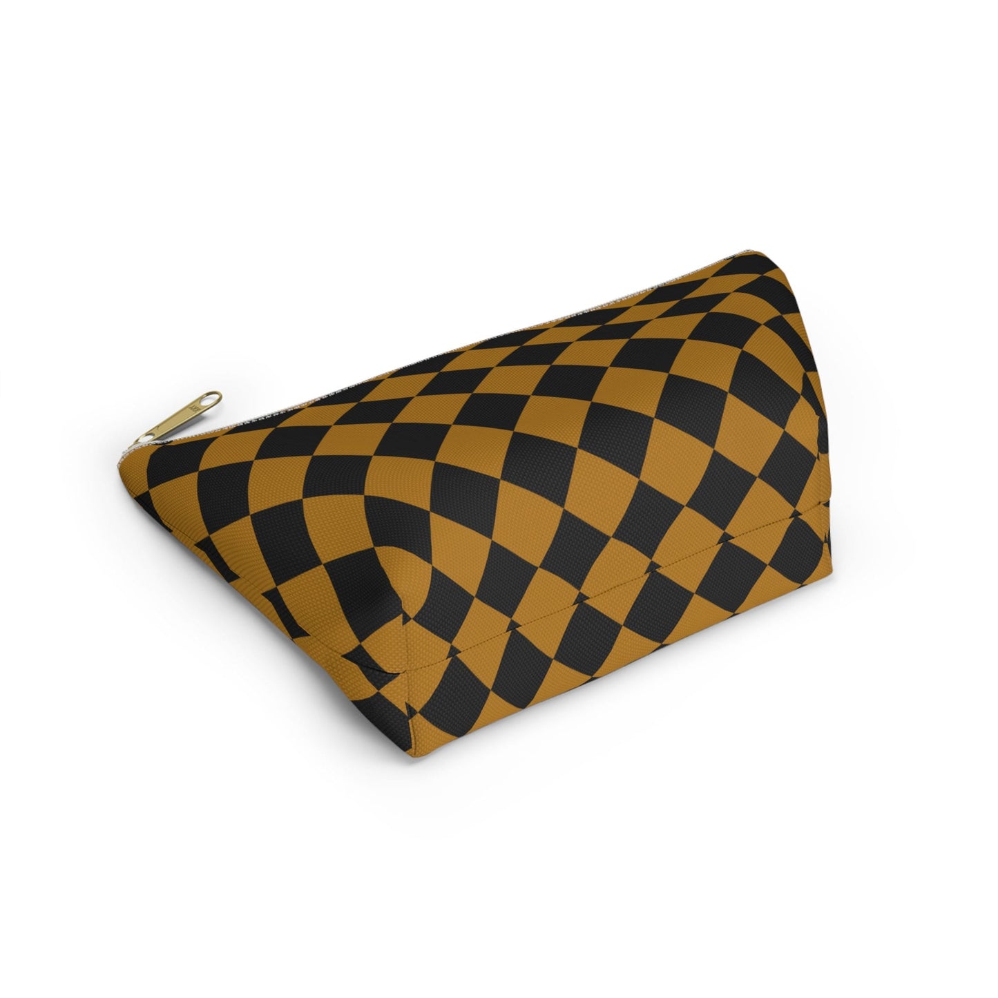 Checkered Makeup Bag Yellow Cosmetic Case, Cosmetic Travel Bag, Makeup Toiletry Bag Women, Checkered Makeup Accessory Tote, Makeup Lover