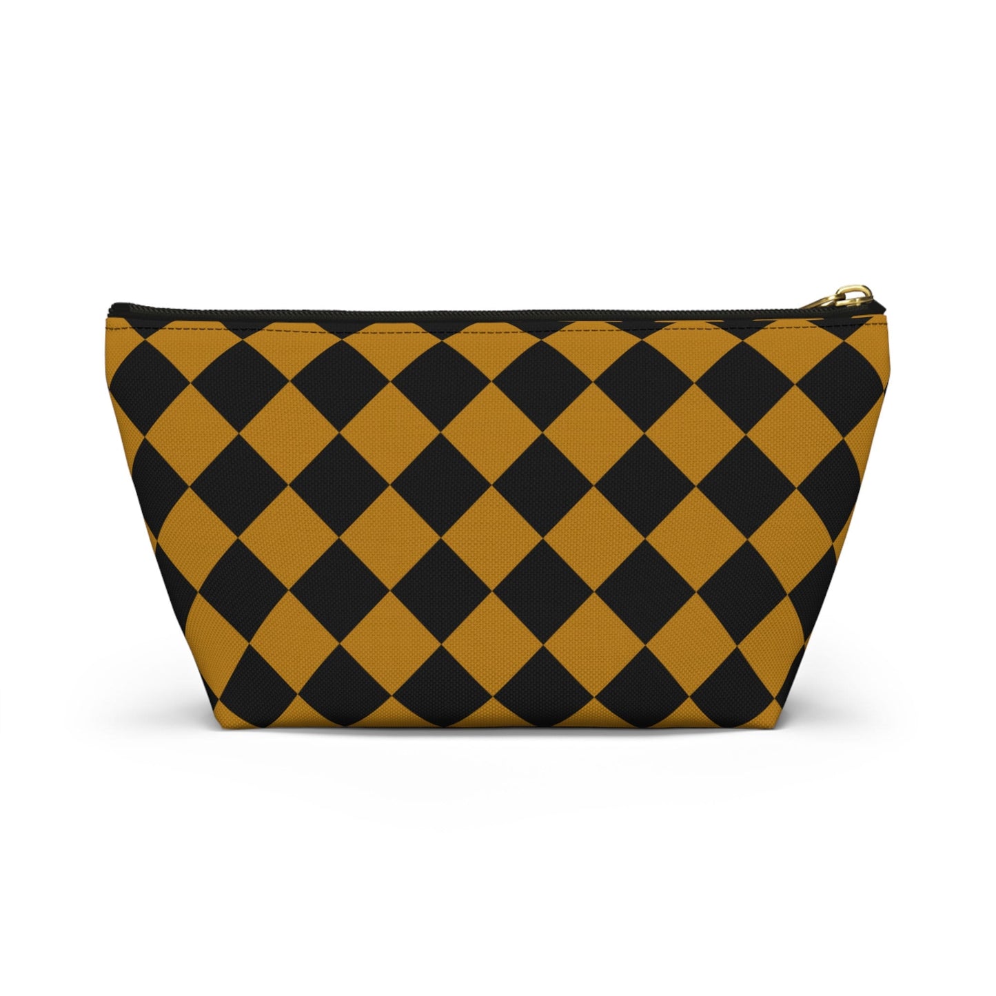 Checkered Makeup Bag Yellow Cosmetic Case, Cosmetic Travel Bag, Makeup Toiletry Bag Women, Checkered Makeup Accessory Tote, Makeup Lover