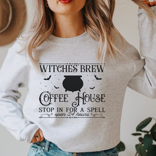 Witches Brew Sweatshirt, Halloween Shirt for Coffee Lovers, Witch Sweatshirt, Witchy Vibes,Halloween Coffee Gift,Spooky Season, Witchy Woman