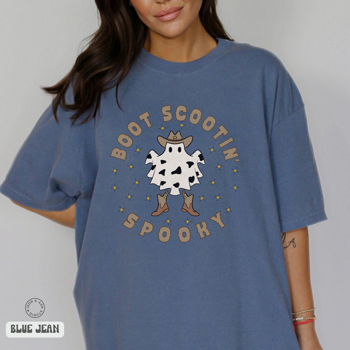 Boohaw Halloween Shirt Boot Scootin Boogy Comfort Colors Skeleton TShirt Western Halloween Cowgirl Ghost Shirt Spooky Ghost Howdy Boo Shirt