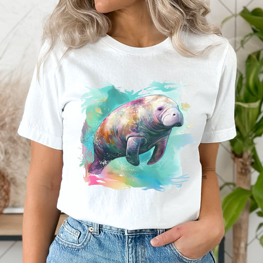 Manatee Shirt Watercolor Manatee TShirt Manatee Gifts Save the Manatee T Shirt Manatee Art Floaty Potato Tee Cute Manatee Lover Tee Shirt