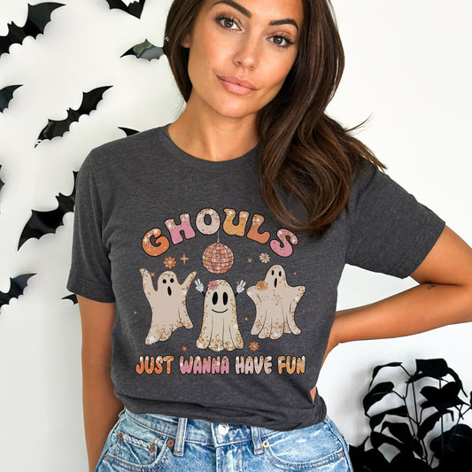 Retro Halloween Shirt, Ghouls Just Wanna Have Fun Shirt, Spooky Season Womens Tee, Ghost Shirt, Youth Halloween, Toddler Fall Shirt