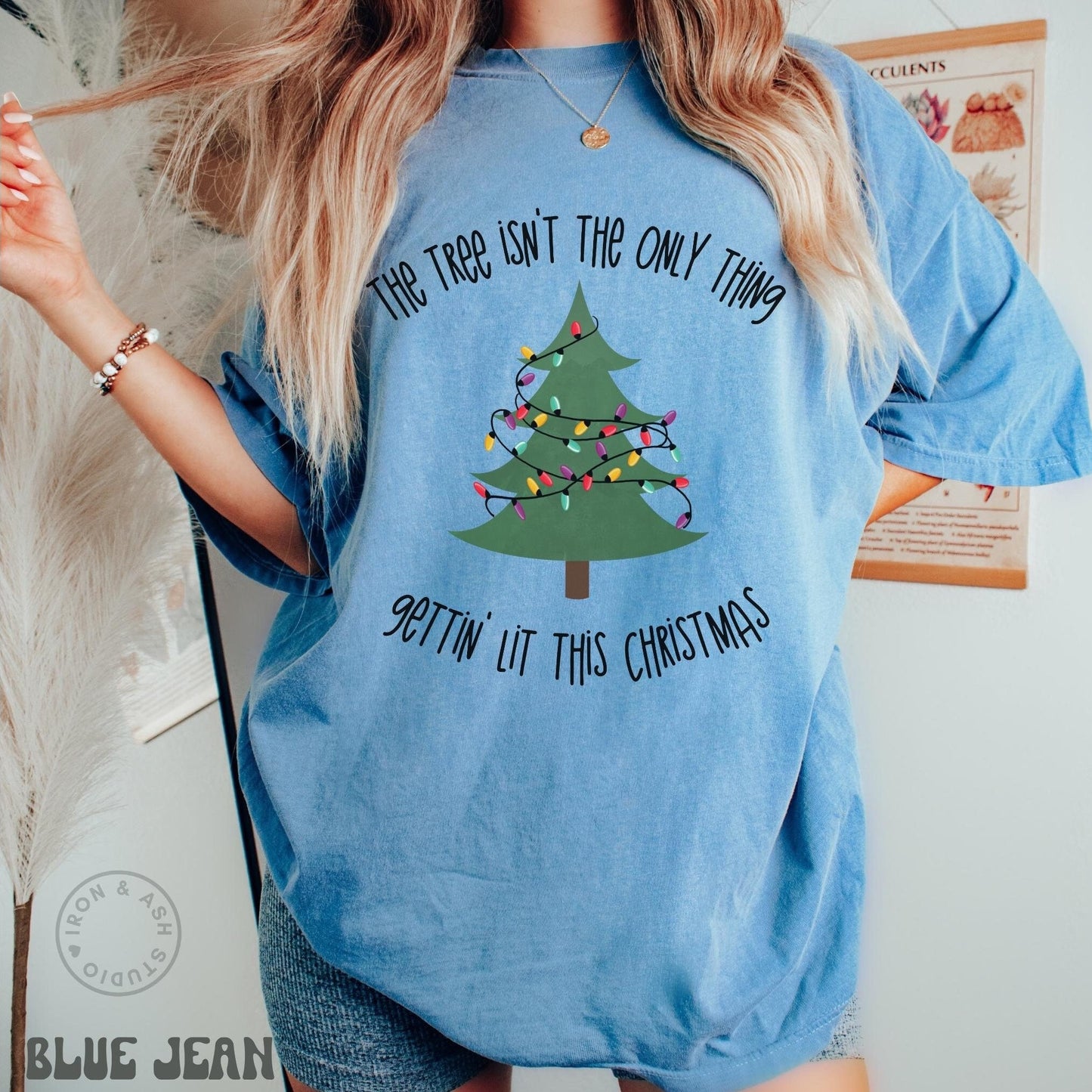 Funny Drinking Christmas T-Shirt Christmas Tree Holiday Party Tee Getting Lit Comfort Color Shirt Funny Dad Christmas Shirt Ugly Christmas