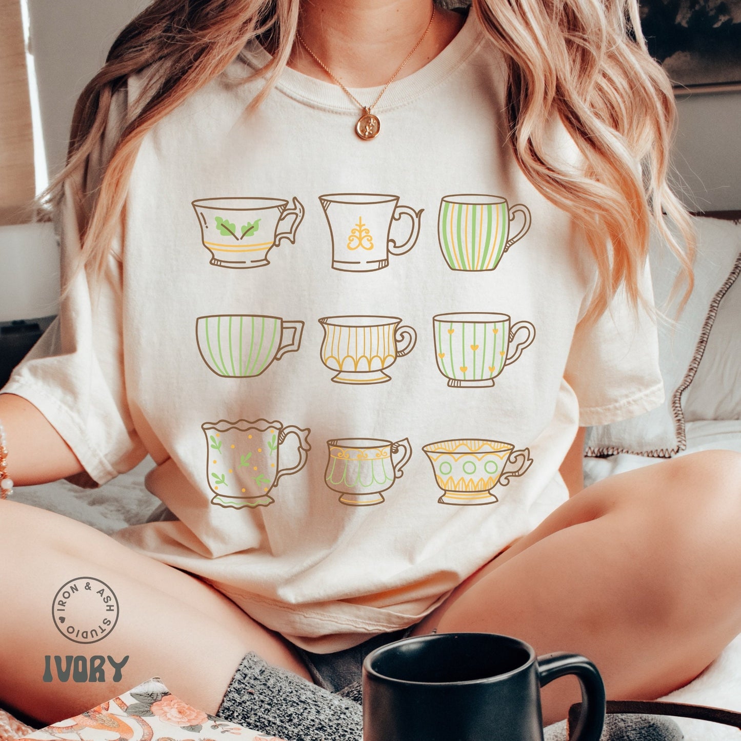 Tea Cup Shirt, Gift For Tea Lovers, Cottagecore Boho Tea Lover Gift, Aesthetic Tshirt, Vintage Teacup Tee, 70s style Shirts, Retro Tea Shirt