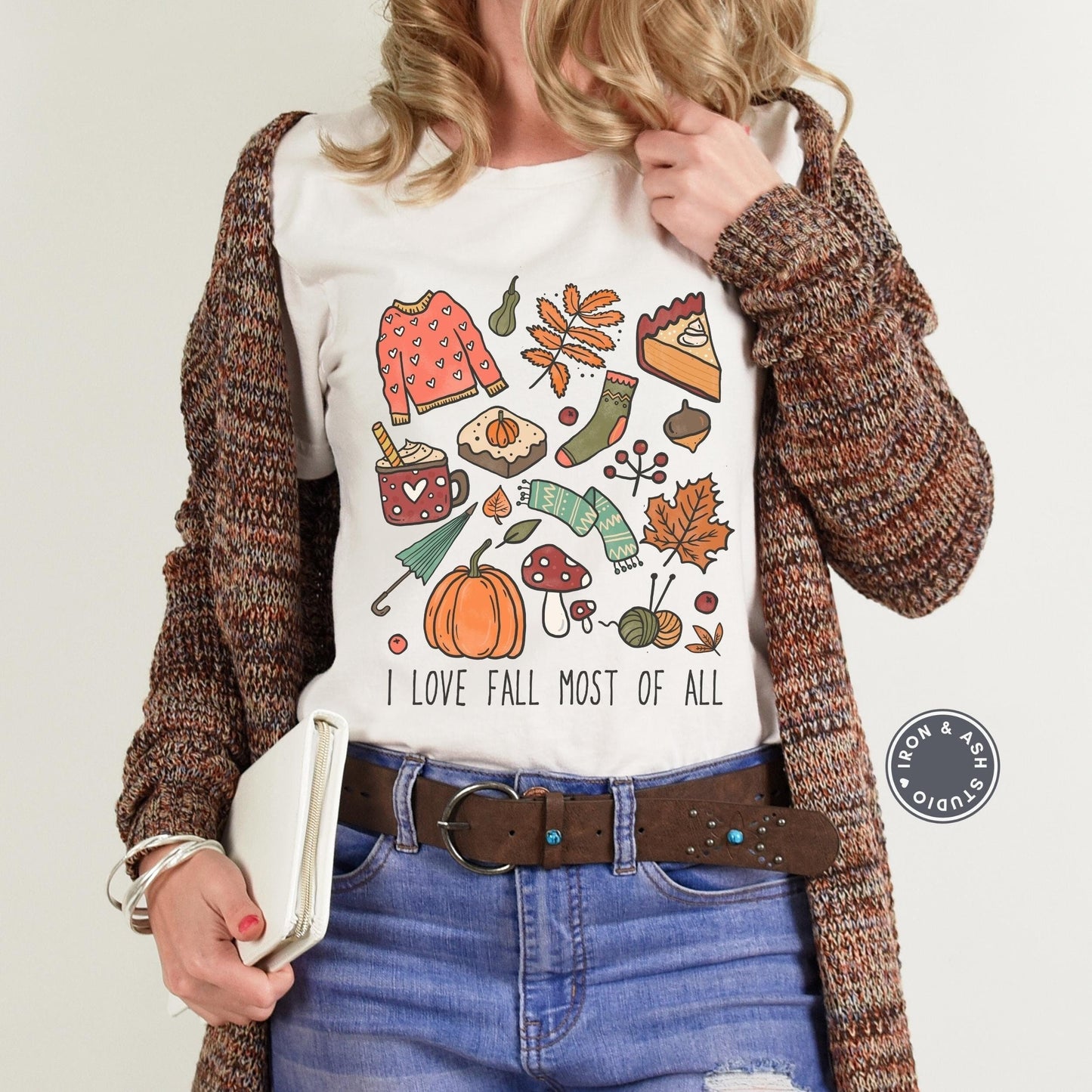 I Love Fall Most Of All Shirt, Fall Doodle Shirt, Fall Crewneck, Fall Shirts for Women, Happy Fall Y'all, Hello Fall T-Shirt, Hello Autumn