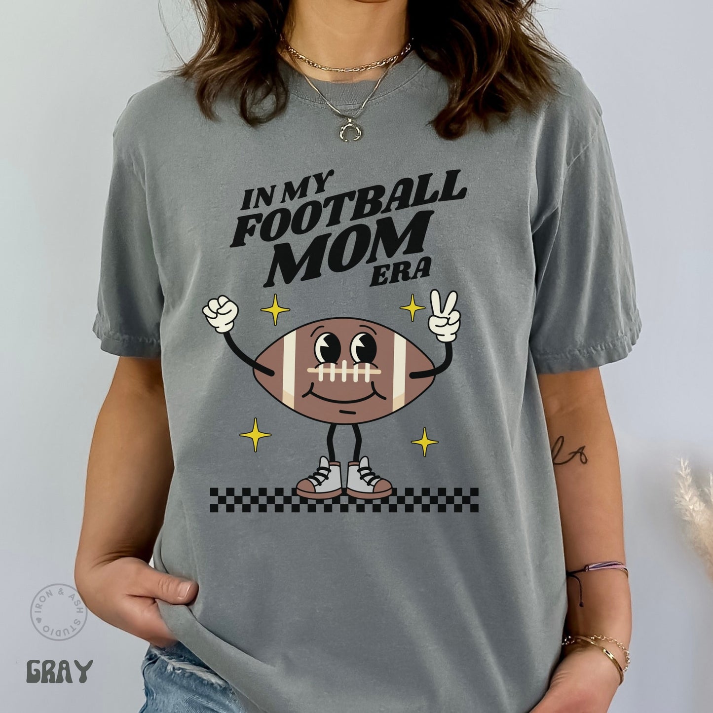 In My Football Mom Era Shirt, Retro Football Mom T-Shirt, In My Era Shirt, Football Mom T Shirt, Retro Football Season Game Day Crewneck Tee