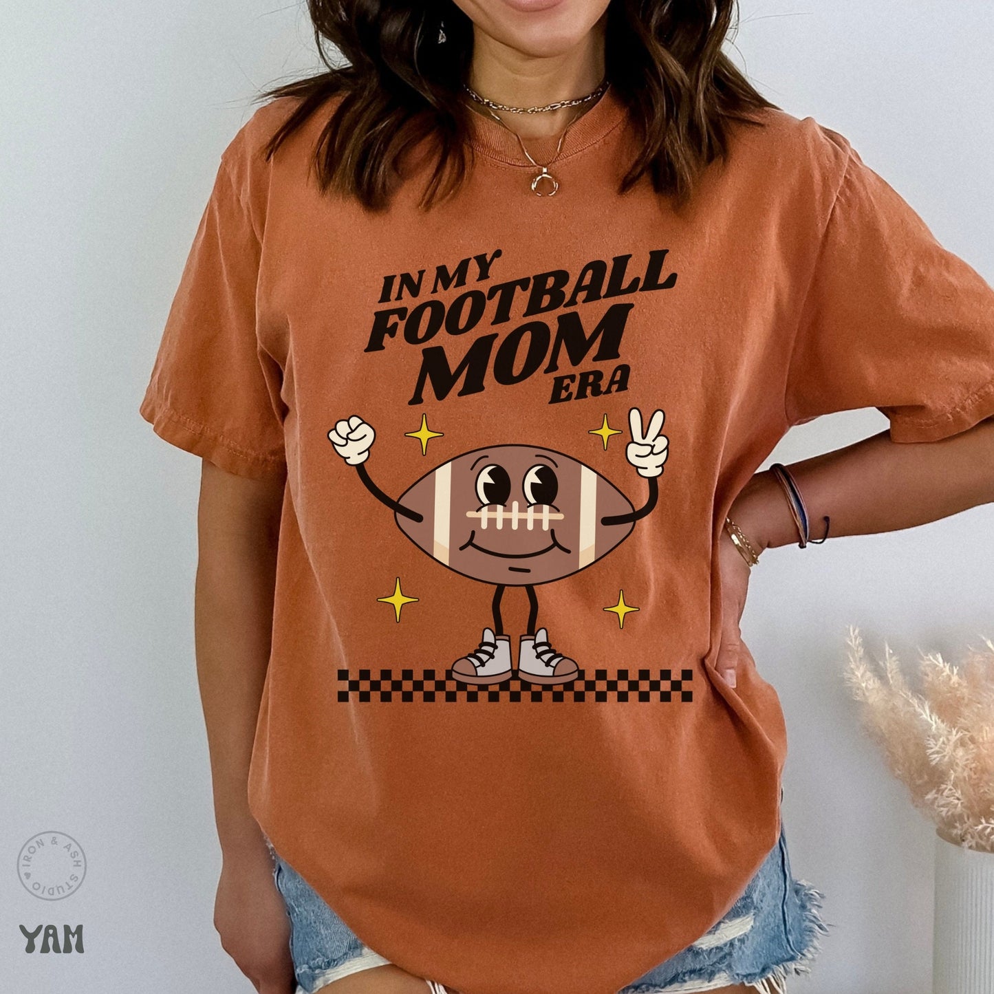 In My Football Mom Era Shirt, Retro Football Mom T-Shirt, In My Era Shirt, Football Mom T Shirt, Retro Football Season Game Day Crewneck Tee