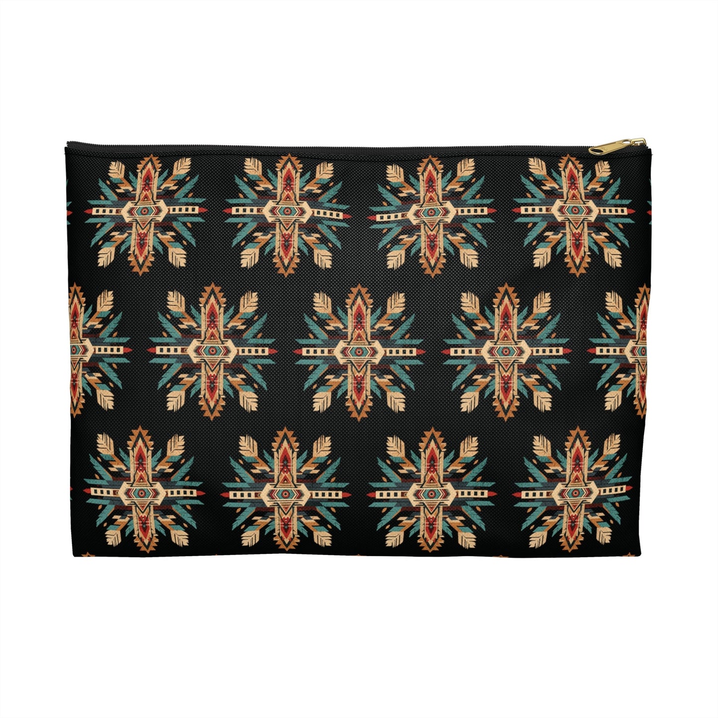 Boho Aztec Pattern Pouch Aztec Makeup Case Western Zipper Pouch Bag Accessory Pouch Diabetic Supply Bag Aztec Cosmetic Bag Western Print Bag