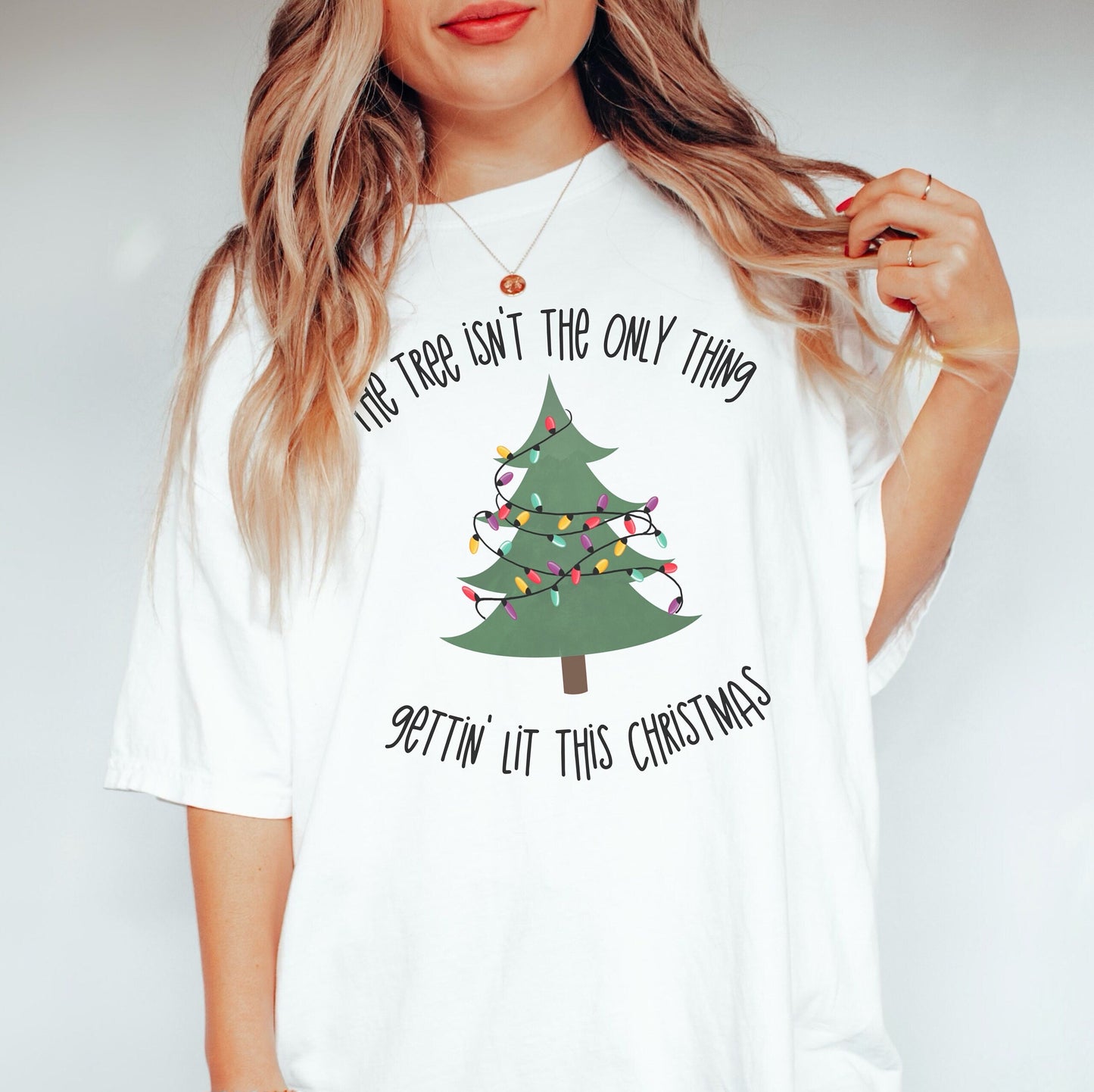 Funny Drinking Christmas T-Shirt Christmas Tree Holiday Party Tee Getting Lit Comfort Color Shirt Funny Dad Christmas Shirt Ugly Christmas