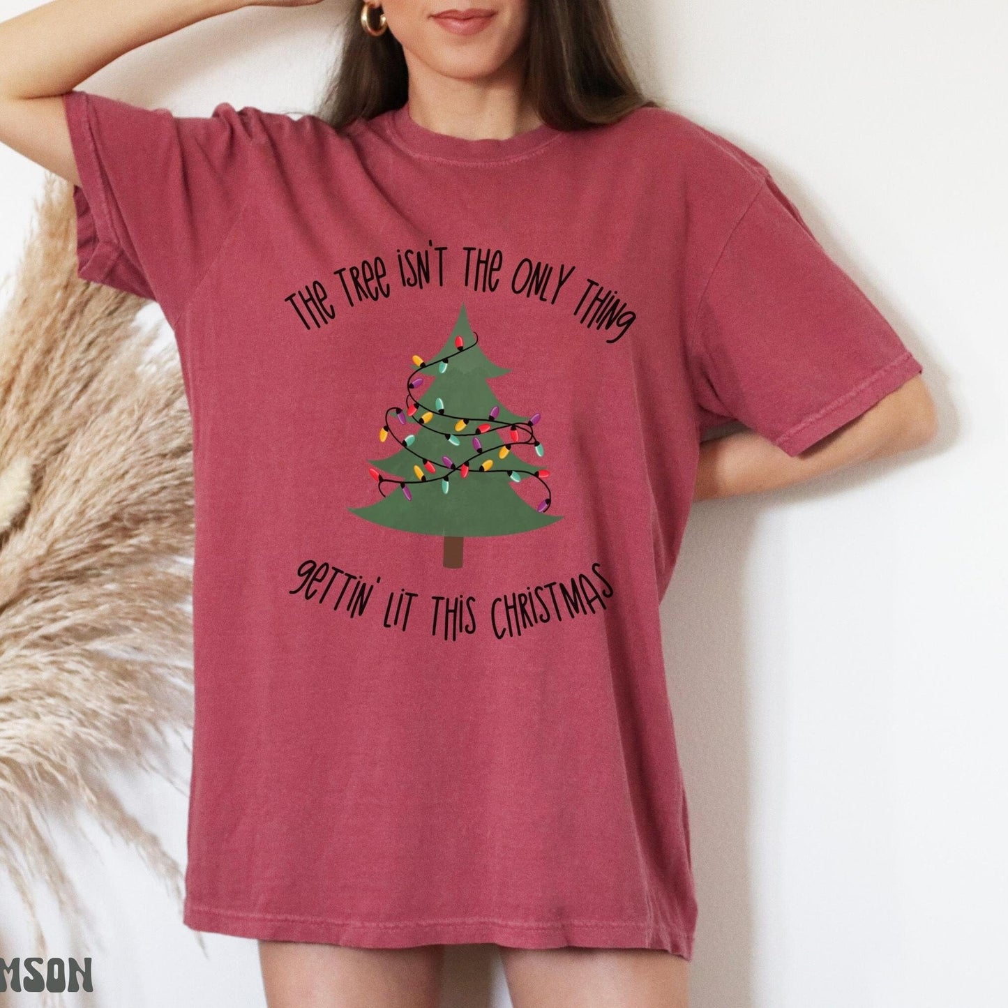 Funny Drinking Christmas T-Shirt Christmas Tree Holiday Party Tee Getting Lit Comfort Color Shirt Funny Dad Christmas Shirt Ugly Christmas