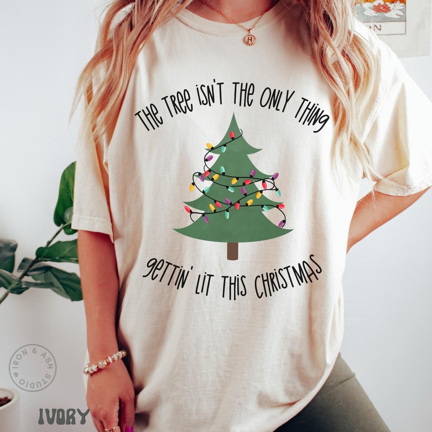 Funny Drinking Christmas T-Shirt Christmas Tree Holiday Party Tee Getting Lit Comfort Color Shirt Funny Dad Christmas Shirt Ugly Christmas