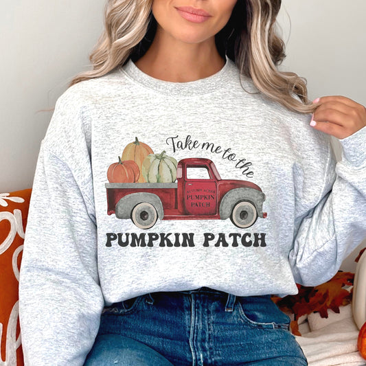 Pumpkin Patch Sweatshirt, Take Me To The Pumpkin Patch Sweater, Fall Pumpkin Sweatshirt, Autumn Shirt, Retro Ladies Pumpkin Sweatshirt